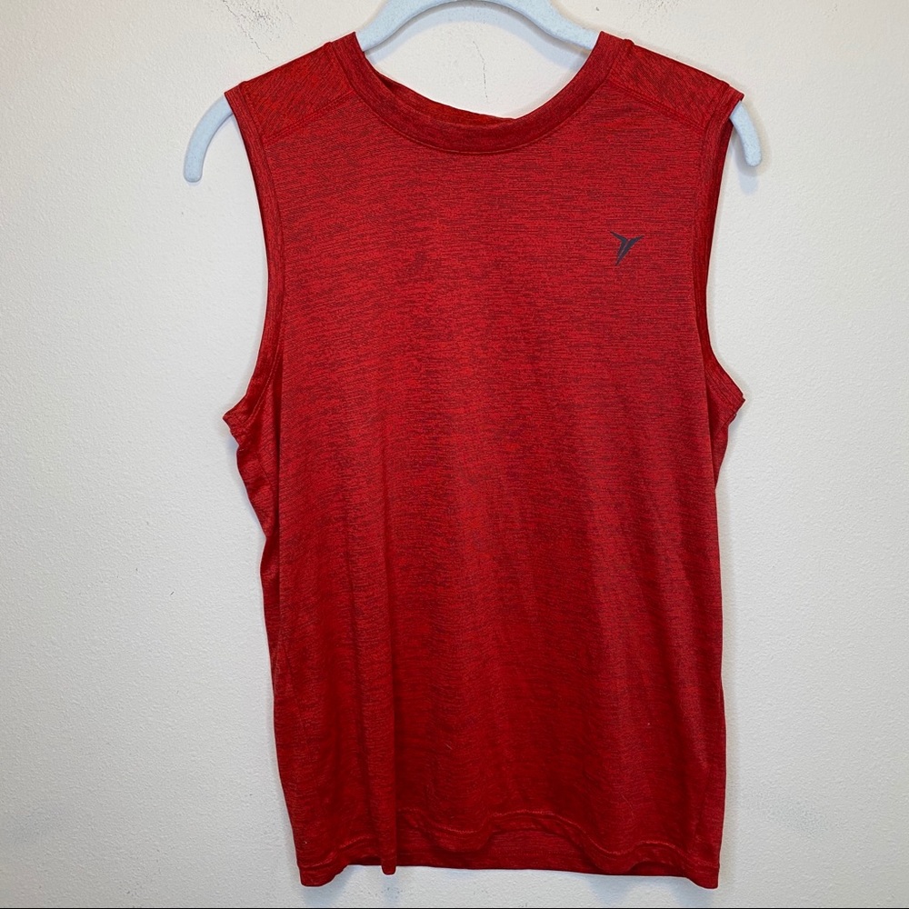 Old Navy Active Red & Black Muscle Tee Tank Top